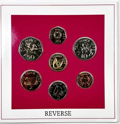 【雨安】【直播拍卖】【裸币套币-001期】 2026-04-24 周五 19:30 (金价1034, 银价18.00) [现代套币] Guernsey 根西 套币 1986年