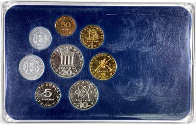 【雨安】【直播拍卖】【裸币套币-001期】 2026-04-24 周五 19:30 (金价1034, 银价18.00) [现代套币] Greece 希腊 套币 1978年