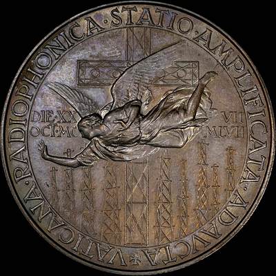 【雨安】【直播拍卖】【裸币套币-001期】 2026-04-24 周五 19:30 (金价1034, 银价18.00) [徽章奖章] Vatican [章] 梵蒂冈 1958年 庇护十二世 铜章 37克, 44mm