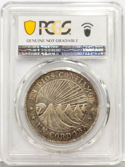 博洋堂“生趣盎然”4月精品专场暨第169期（全场包邮） PCGS AU 尼加拉瓜1912年1科多巴大银币，稀见品种