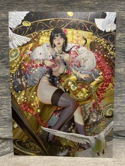 喜灰玩卡拍卖第八期，接拍品0佣金，欢迎送拍，释放现金流，让自己有资金可以购买更多喜欢的卡牌，让别的卡友能淘到更多心仪的卡牌 【A4限编】 燎原 刷子老师绘 A4大卡 折光粗闪 限编888/888编