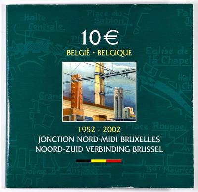 【雨安】【直播拍卖】【裸币套币-001期】 2026-04-24 周五 19:30 (金价1034, 银价18.00) [现代装帧] Belgium 欧元 比利时 10欧元 2002年 铁路