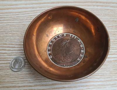 【币将精彩】世界钱币拍卖拍卖（2026-4-28） 英国1797年大车轮铜币工艺铜碗镀银脱落英国制造品如图