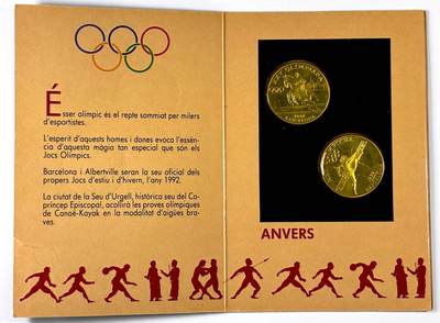 【雨安】【直播拍卖】【裸币套币-001期】 2026-04-24 周五 19:30 (金价1034, 银价18.00) [现代装帧] Andorra 安道尔 20第纳尔 1990年 奥运会