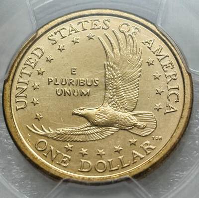 文馨钱币收藏第 303 场，【五一钱币荟，收藏盛宴】长期接代拍业务 PCGS MS67 美国 2000 年萨卡加维亚 1 美元纪念币 D 版，首发年，卷拆高分品