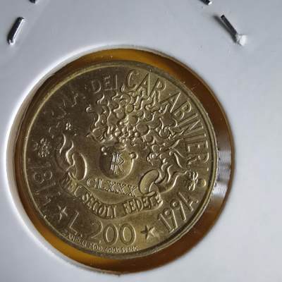 沼泽如烟--第1066场 意大利1994年200里拉纪念币