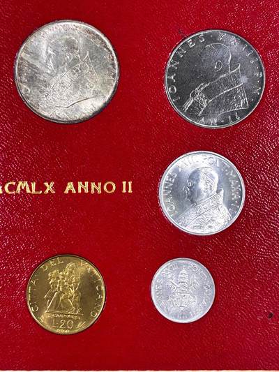 【雨安】【直播拍卖】【裸币套币-001期】 2026-04-24 周五 19:30 (金价1034, 银价18.00) [现代套币] Vatican 梵蒂冈 套币 1960年