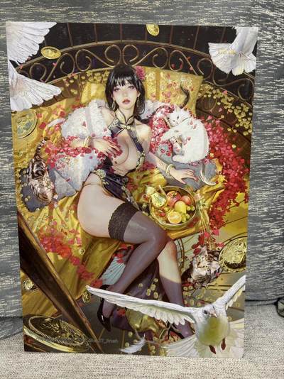 喜灰玩卡拍卖第八期，接拍品0佣金，欢迎送拍，释放现金流，让自己有资金可以购买更多喜欢的卡牌，让别的卡友能淘到更多心仪的卡牌 【A4限编】 燎原 刷子老师绘 A4大卡 折光粗闪 限编888/888编