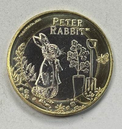 S&S Numismatic世界钱币-拍卖 第127期 皮特凯恩群岛2023年 彼得兔 2英镑双色纪念币