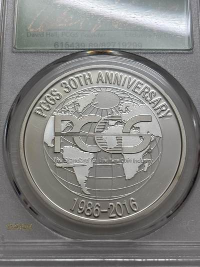 文馨钱币收藏第 303 场，【五一钱币荟，收藏盛宴】长期接代拍业务 PCGS成立30周年纪念章总裁签名版，镜面工艺非常精致，编码 299