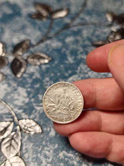 抚柳草堂-第二十八期章牌钱币  奖章勋章 满百包邮 放漏专场 1915法国1法郎播种女神银币 重5.1g 法兰西第三共和国时期经典流通银币 雕刻家名家Oscar Roty设计 