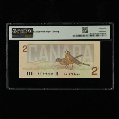 【亘邦集藏】第230期拍卖 1986年 加拿大2元 PMG 67EPQ EGT3988326
