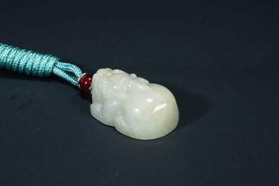 上海都达杂项专场103【全场包邮】  天然和田玉精雕《小貔貅》挂件73-140