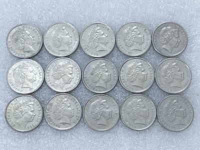 第一海外回流一元起拍收藏 散集专场  第312期 澳大利亚10分硬币 老年女王版 15枚