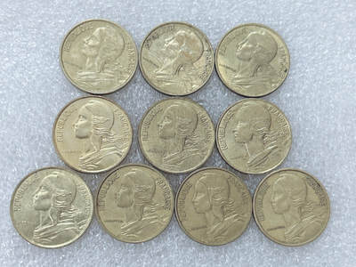 第一海外回流一元起拍收藏 散集专场  第312期 法国5分硬币 10枚