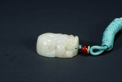 上海都达杂项专场103【全场包邮】  天然和田玉精雕《小貔貅》挂件73-140