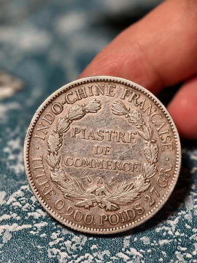 抚柳草堂-第二十八期章牌钱币  奖章勋章 满百包邮 放漏专场 1906法属印支坐洋银币  老包浆温润味道不错 重26.8g xf品相