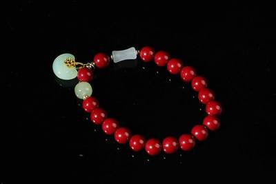 上海都达杂项专场103【全场包邮】  天然朱砂圆珠手串73-193