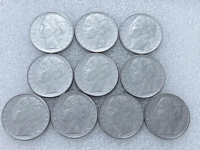 第一海外回流一元起拍收藏 散集专场  第312期 意大利100里拉不锈钢币 10枚