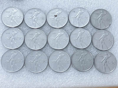 第一海外回流一元起拍收藏 散集专场  第312期 意大利50里拉不锈钢币 15枚