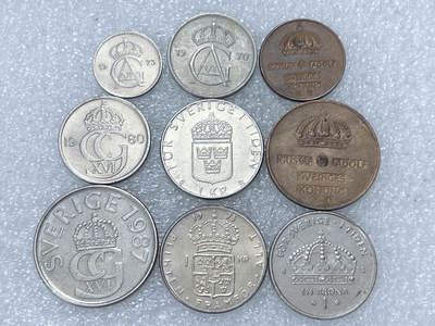 第一海外回流一元起拍收藏 散集专场  第312期 瑞典硬币 9枚