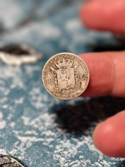 抚柳草堂-第二十八期章牌钱币  奖章勋章 满百包邮 放漏专场 1899比利时利奥波德二世50分银币 重2.5g 老包浆小银币难得好状态