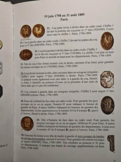 【德藏】世界币章拍卖第171期（拍品征集中~欢迎藏友联系）  98新 法国金银器鉴定宝典：《法国贵金属制品印记：1789 年至今》法语版第一版 全彩铜板纸印刷 全书约190页 详情请看拍卖介绍
