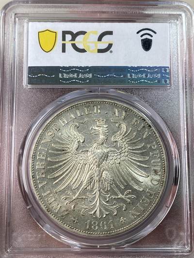 得物收藏 Chase Auction 第37期 - - 外钞、银元、民国钞和人民币混合场！ 持续更新！ 1861年 德国2泰勒银币，法兰克福少女，PCGS MS62！