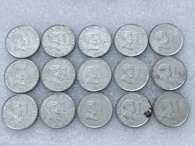 第一海外回流一元起拍收藏 散集专场  第312期 菲律宾1比索硬币 15枚