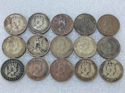 第一海外回流一元起拍收藏 散集专场  第312期 香港一毫硬币 女王头像版 15枚