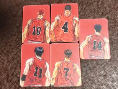 第113期阳大大卡牌拍卖第113期（持续收拍品，周五晚上九点截拍，进群福利早知道） - 灌篮高手 湘北五虎 红色背景 小磁卡 带卡盒