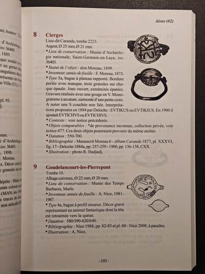 【德藏】世界币章拍卖第171期（拍品征集中~欢迎藏友联系） 97新 墨洛温王朝的戒指：北高卢地区 全彩铜板纸印刷 全书约447页 详情请看拍卖介绍