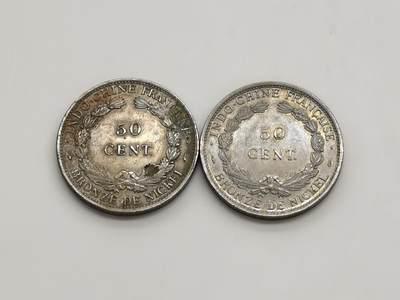 博洋堂“生趣盎然”4月精品专场暨第169期（全场包邮） 美品法属印支1946年坐洋50分一组2枚