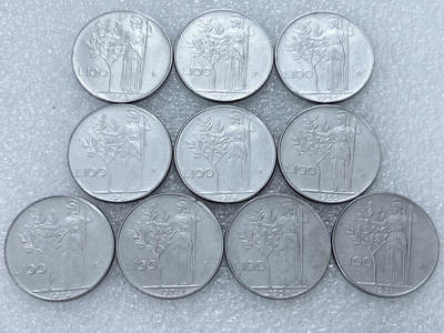 第一海外回流一元起拍收藏 散集专场  第312期 意大利100里拉不锈钢币 10枚