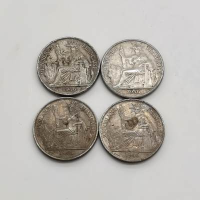 博洋堂“生趣盎然”4月精品专场暨第169期（全场包邮） 好品法属印支1946年坐洋50分一组4枚