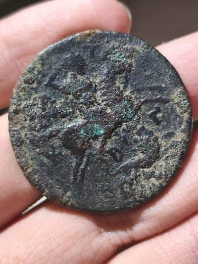 星盘世界钱币 5.2年度精品币大拍 一周年抽奖活动 超大重铜币27.4g！戈尔迪安戎装芒冠 背面皇帝骑马猎狮图 非常有趣的一枚 铭文能看出M ANTΓOPΔIANOC 东方行省造币的大型铜币