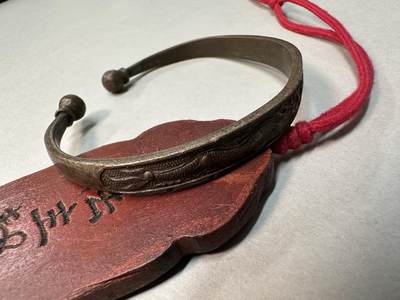 清-民国-建国｜老铜器专场.伍 晚清民国双喜纹铜镯 