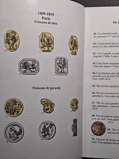 【德藏】世界币章拍卖第171期（拍品征集中~欢迎藏友联系）  98新 法国金银器鉴定宝典：《法国贵金属制品印记：1789 年至今》法语版第一版 全彩铜板纸印刷 全书约190页 详情请看拍卖介绍