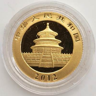博洋堂“生趣盎然”4月精品专场暨第169期（全场包邮） 中国2012年熊猫金币 1/10盎司3.11克