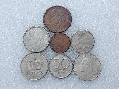第一海外回流一元起拍收藏 散集专场  第312期 挪威硬币 7枚