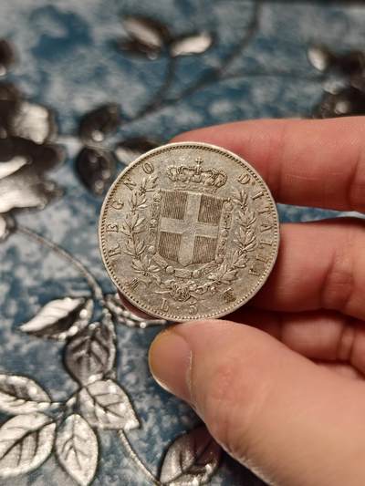 抚柳草堂-第二十八期章牌钱币  奖章勋章 满百包邮 放漏专场 1870意大利王国维克托·伊曼纽尔二世5里拉银币 重25g 老包浆带底光温润细腻 意大利统一后的银币经典品种 