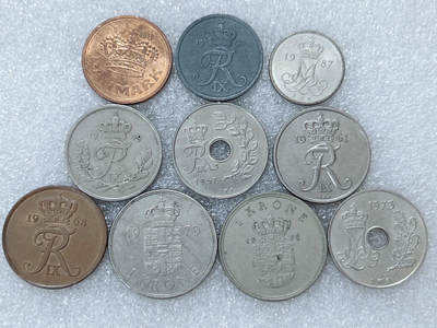 第一海外回流一元起拍收藏 散集专场  第312期 丹麦硬币 10枚