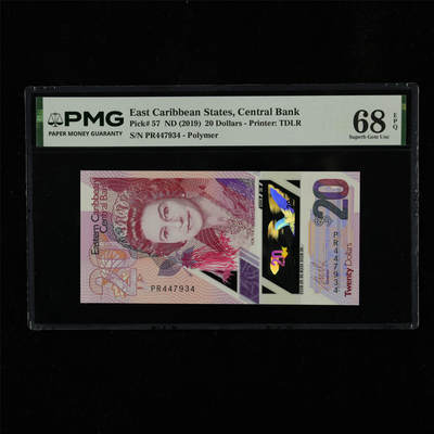 【亘邦集藏】第230期拍卖 2019年 东加勒比海20元 PMG 68EPQ PR447934