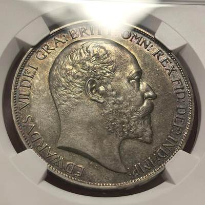 博洋堂“生趣盎然”4月精品专场暨第169期（全场包邮） NGC PF63 Matte 英国1902年爱德华七世马剑克朗大银币 百年五彩深色美丽 包浆均匀自然 雕刻打制力度完美 精制Matte感 低评状态感人 建议重评加分 珍藏佳品