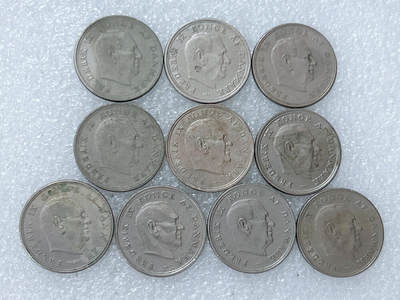 第一海外回流一元起拍收藏 散集专场  第312期 丹麦1克朗硬币 弗雷德里克九世头像 10枚