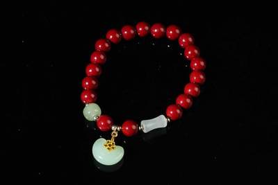 上海都达杂项专场103【全场包邮】  天然朱砂圆珠手串73-193