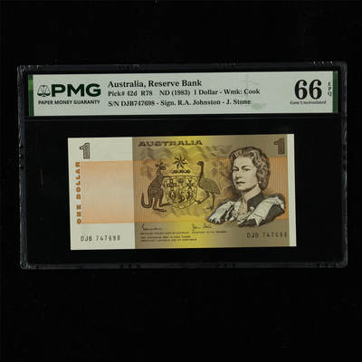 【亘邦集藏】第230期拍卖 1983年 澳大利亚1元 PMG 66EPQ DJB747698
