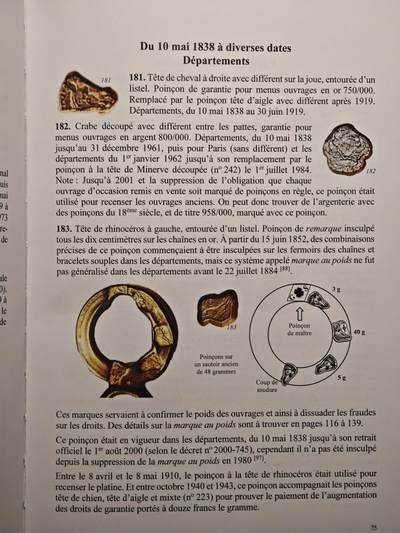 【德藏】世界币章拍卖第171期（拍品征集中~欢迎藏友联系）  98新 法国金银器鉴定宝典：《法国贵金属制品印记：1789 年至今》法语版第一版 全彩铜板纸印刷 全书约190页 详情请看拍卖介绍