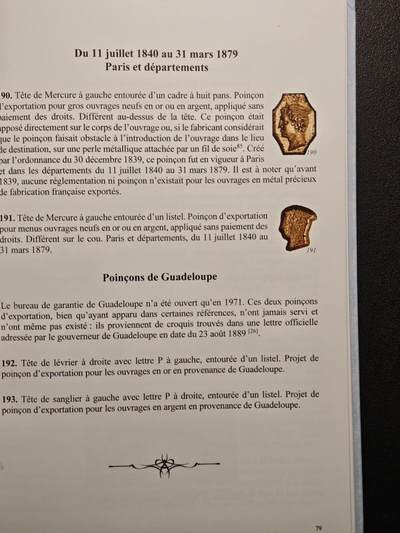 【德藏】世界币章拍卖第171期（拍品征集中~欢迎藏友联系）  98新 法国金银器鉴定宝典：《法国贵金属制品印记：1789 年至今》法语版第一版 全彩铜板纸印刷 全书约190页 详情请看拍卖介绍