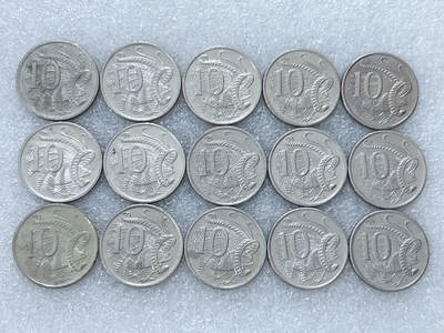 第一海外回流一元起拍收藏 散集专场  第312期 澳大利亚10分硬币 老年女王版 15枚